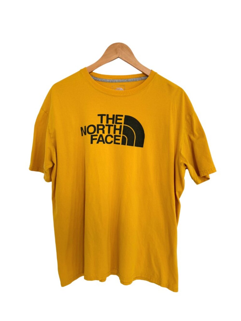 The North Face T-Shirt Men Large Gold Yellow Black Half Dome Graphic Tee Classic